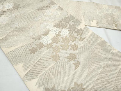 平和屋着物＊夏物　九寸名古屋帯　竜田川　銀糸　正絹　逸品　CABH8360fb
