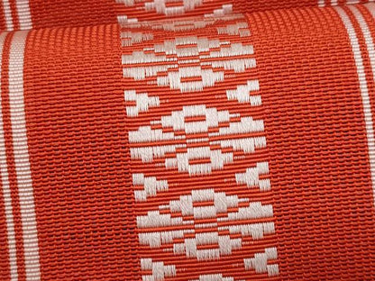 平和屋着物＊夏物　本場筑前博多織　八寸名古屋帯　紗献上　赤色　正絹　逸品　CABH8365fb
