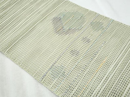 平和屋着物＊夏物　八寸名古屋帯　羅　抽象文　正絹　逸品　CABH8367fb