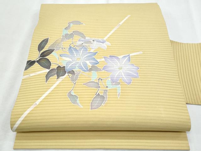平和屋着物＊夏物　絽塩瀬　九寸名古屋帯　友禅　枝花文　正絹　逸品　CABH8369fb