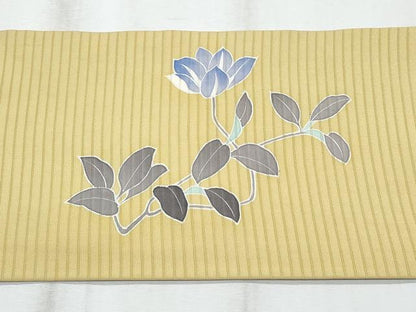 平和屋着物＊夏物　絽塩瀬　九寸名古屋帯　友禅　枝花文　正絹　逸品　CABH8369fb