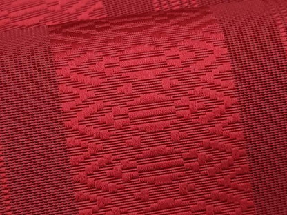 平和屋着物＊夏物　本場筑前博多織　八寸名古屋帯　紗献上　真紅色　正絹　逸品　CABH8377fb