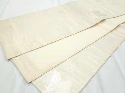 平和屋着物＊夏物　六通柄袋帯　舞蝶文　銀糸　正絹　逸品　CABH8385fb