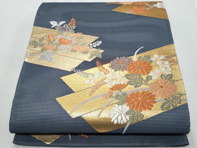 平和屋着物＊夏物　六通柄袋帯　唐織　枝花文　金糸　正絹　逸品　CABH8386fb