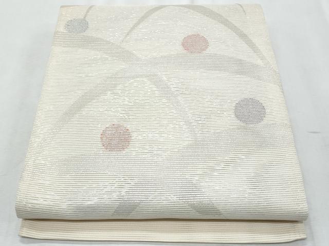 平和屋着物＊夏物　六通柄袋帯　露芝文　銀糸　正絹　逸品　CABH8390fb