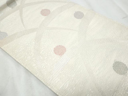 平和屋着物＊夏物　六通柄袋帯　露芝文　銀糸　正絹　逸品　CABH8390fb