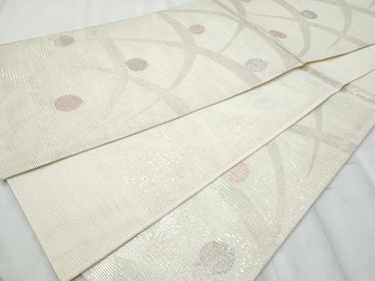 平和屋着物＊夏物　六通柄袋帯　露芝文　銀糸　正絹　逸品　CABH8390fb