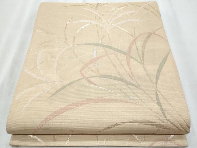 平和屋着物＊夏物　六通柄袋帯　枝葉文　金糸　正絹　逸品　CABH8392fb