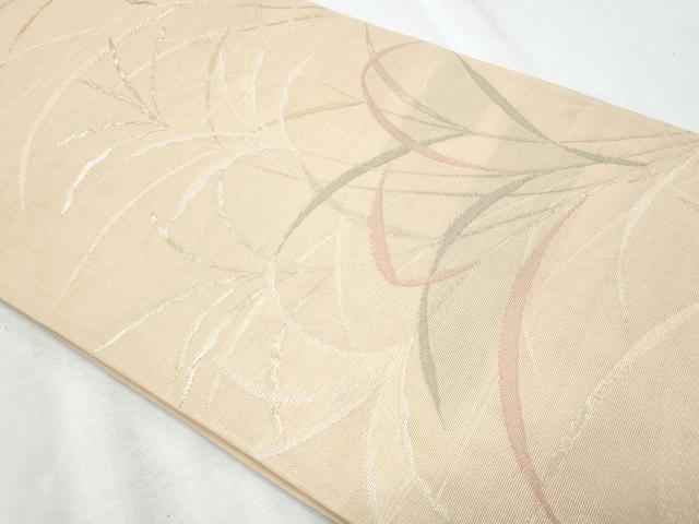 平和屋着物＊夏物　六通柄袋帯　枝葉文　金糸　正絹　逸品　CABH8392fb
