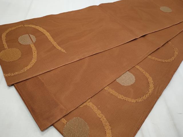平和屋着物＊夏物　六通柄袋帯　抽象文　金糸　正絹　逸品　CABH8393fb