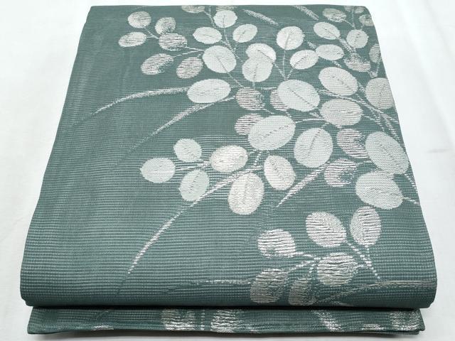 平和屋着物＊夏物　六通柄袋帯　萩　銀糸　正絹　逸品　CABH8394fb