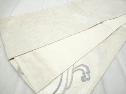平和屋着物＊夏物　太鼓袋帯　立波文　銀糸　正絹　逸品　CABH8395fb