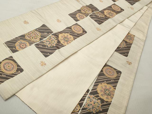 平和屋着物◎六通柄袋帯　花散らし文　正絹　逸品　CABH8469qe