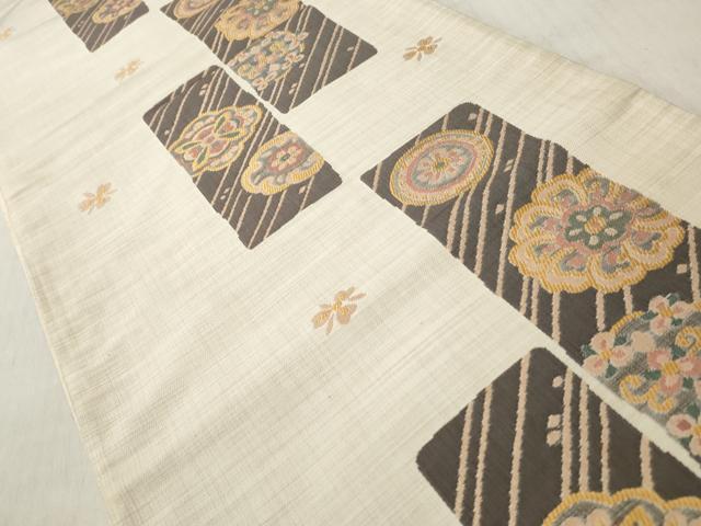 平和屋着物◎六通柄袋帯　花散らし文　正絹　逸品　CABH8469qe