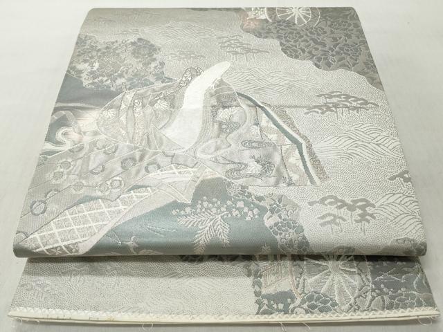 平和屋着物◎六通柄袋帯　平安の局　プラチナ箔　正絹　逸品　CABH8472qe