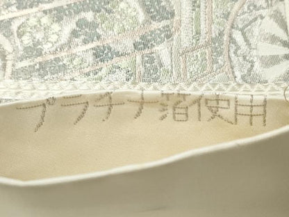 平和屋着物◎六通柄袋帯　平安の局　プラチナ箔　正絹　逸品　CABH8472qe