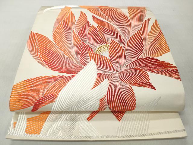 平和屋着物◎六通柄袋帯　唐織　舞花文　金銀糸　正絹　逸品　CABH8473qe
