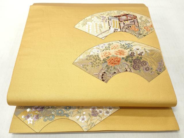 平和屋着物◎六通柄袋帯　唐織　能装扇面　古代九百錦　金糸　正絹　逸品　CABH8475qe