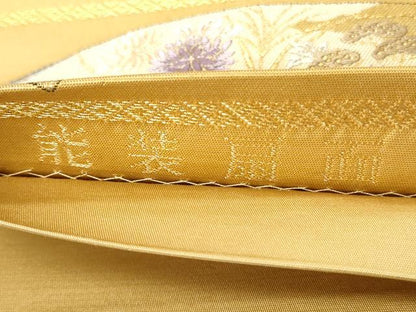 平和屋着物◎六通柄袋帯　唐織　能装扇面　古代九百錦　金糸　正絹　逸品　CABH8475qe