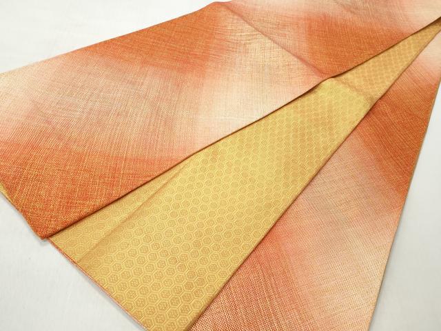平和屋着物◎全通柄袋帯　霞文　金糸　正絹　逸品　CABH8480qe