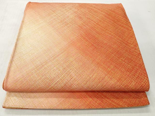 平和屋着物◎全通柄袋帯　霞文　金糸　正絹　逸品　CABH8480qe