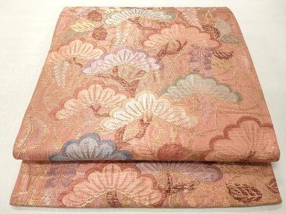 平和屋着物◎六通柄袋帯　枝松文　金銀糸　正絹　逸品　CABH8488qe