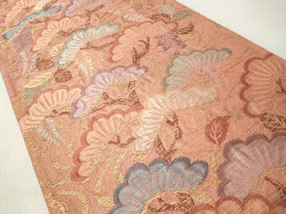 平和屋着物◎六通柄袋帯　枝松文　金銀糸　正絹　逸品　CABH8488qe