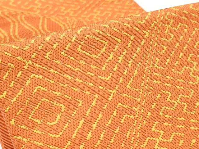 平和屋着物◎本場筑前博多織　半幅帯　吉祥文様　証紙付き　正絹　逸品　CABH8516qe