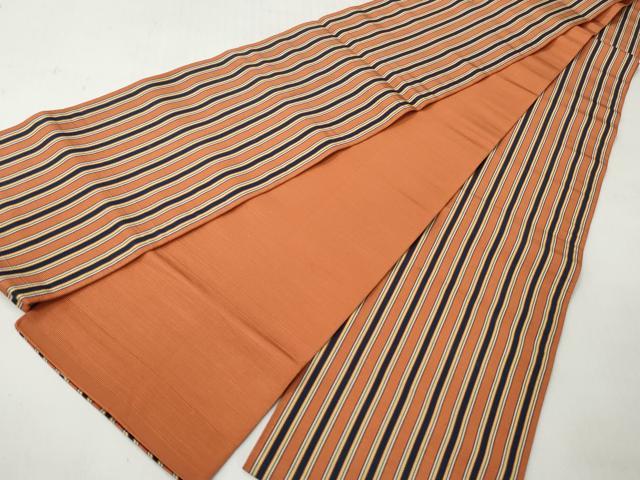 平和屋着物◎本場筑前博多織　半幅帯　縞　正絹　逸品　CABH8541qe