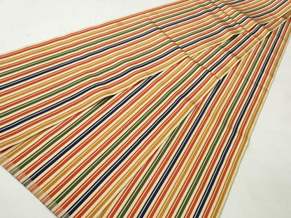 平和屋着物◎本場筑前博多織　半幅帯　縞　正絹　逸品　CABH8545qe