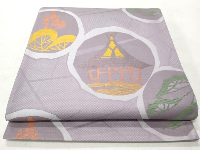 平和屋着物◎六通柄袋帯　風景丸文　正絹　逸品　CABH8589qe