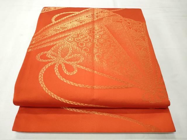 平和屋着物◎両面　全通柄袋帯　源氏物語　金糸　正絹　逸品　CABH8600qe