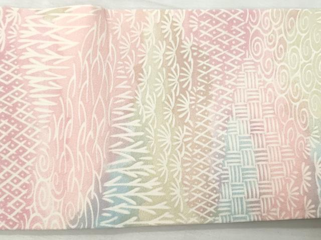 平和屋着物◎全通柄　九寸名古屋帯　流水草葉文　正絹　逸品　CABH8612qe