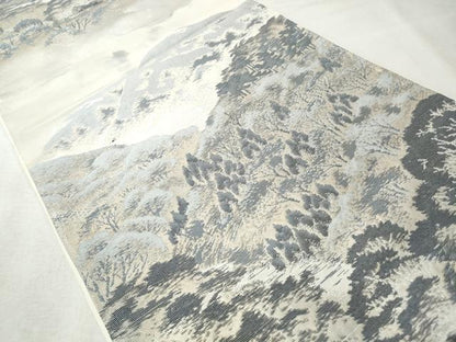 平和屋着物◎六通柄袋帯　吉野山　銀糸　引箔　正絹　逸品　CABH8632qe