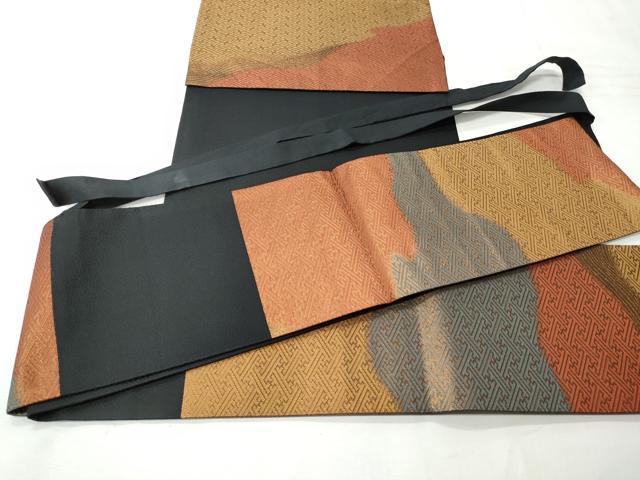 平和屋着物■つけ帯　紗綾形地紋　金糸　正絹　逸品　未使用　CABH8641qe