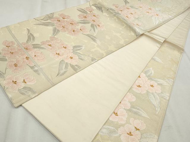 平和屋着物◎六通柄袋帯　唐織　草花文　金銀糸　正絹　逸品　CABH8674qe