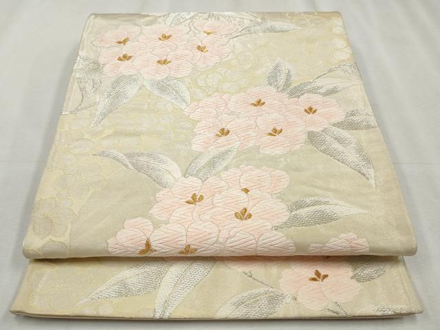 平和屋着物◎六通柄袋帯　唐織　草花文　金銀糸　正絹　逸品　CABH8674qe