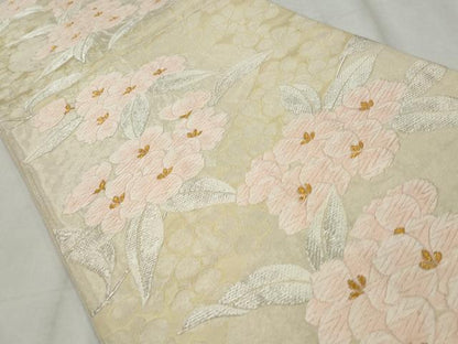 平和屋着物◎六通柄袋帯　唐織　草花文　金銀糸　正絹　逸品　CABH8674qe