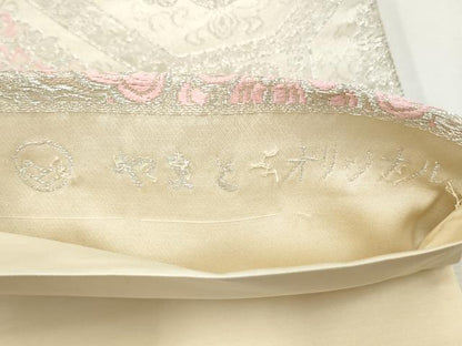 平和屋着物◎六通柄袋帯　唐織　蜀江花文　銀糸　やまとオリジナル　正絹　逸品　CABH8679qe