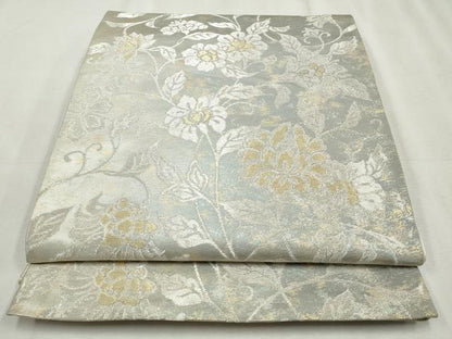 平和屋着物◎六通柄袋帯　唐草花文　金銀糸　正絹　逸品　CABH8684qe