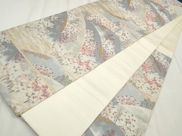 平和屋着物◎六通柄袋帯　唐織　春日の里　金銀糸　丸栄謹製　正絹　逸品　CABH8686qe