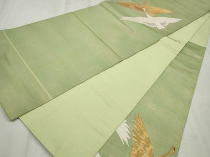 平和屋着物◎六通柄袋帯　唐織　飛鶴文　金糸　正絹　逸品　CABH8698qe