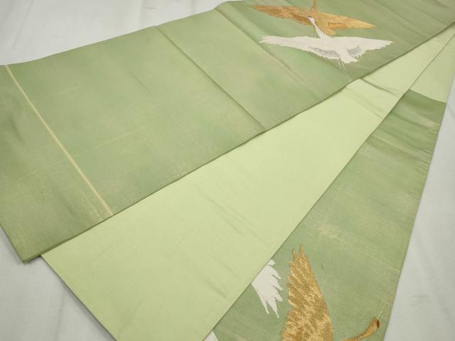 平和屋着物◎六通柄袋帯　唐織　飛鶴文　金糸　正絹　逸品　CABH8698qe