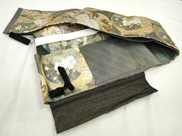 平和屋着物◎つけ帯　唐織　金糸　正絹　逸品　未使用　CABH8705qe