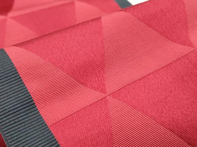 平和屋着物◎本場筑前博多織　半幅帯　幾何学文様　正絹　逸品　CABH8718qe