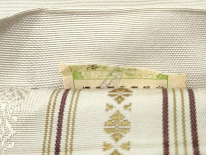 平和屋着物◎本場筑前博多織　半幅帯　献上　証紙付き　正絹　逸品　CABH8726qe