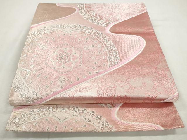 平和屋着物◎六通柄袋帯　唐織　正倉院花唐草文　銀糸　正絹　逸品　CABH8730qe