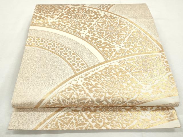 平和屋着物◎六通柄袋帯　花唐草文　正絹　逸品　CABH8733qe