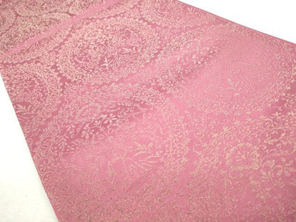 平和屋着物◎六通柄袋帯　狩猟花文　金糸　正絹　逸品　CABH8736qe