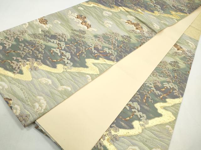 平和屋着物◎六通柄袋帯　浜松文　金糸　正絹　逸品　CABH8747qe